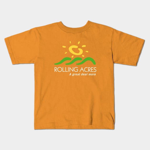 2000's Rolling Acres Mall Logo - White Text Kids T-Shirt by Turboglyde